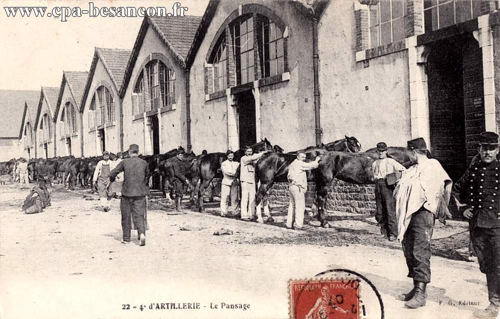 22 - 4e d'ARTILLERIE - Le Pansage